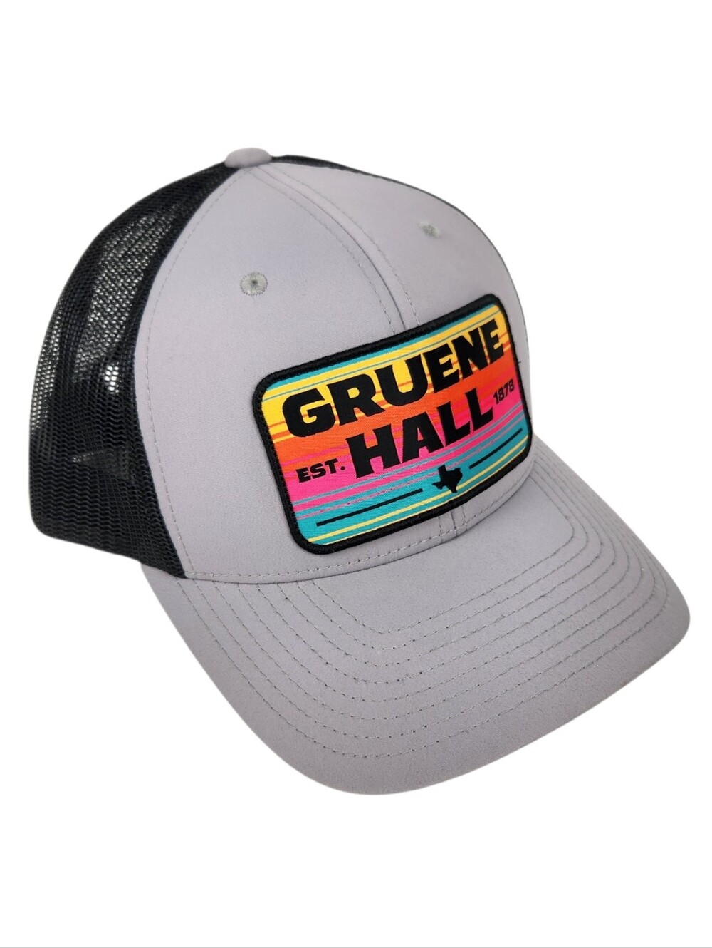 Hooey Gruene Hall Texas Grey Black Trucker Hat Mesh Adjustable Mens Womens OS